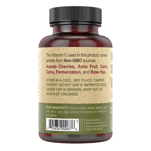 Deva Vegan Vitamins, Vegan Vitamin C Multi Source, 90 Tabs