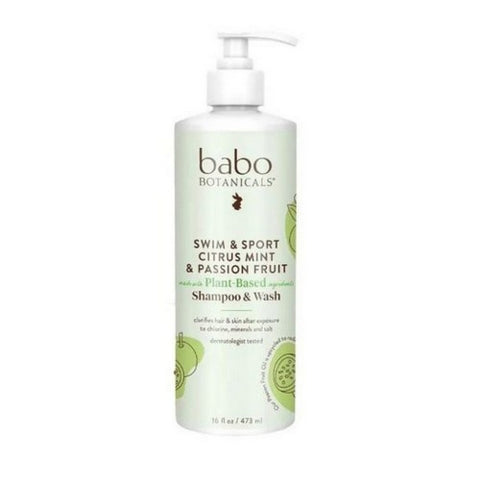 Babo Botanicals, Swim & Sport Citrus Mint Baby Shampoo & Wash, 16 Oz