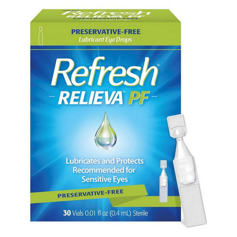 Refresh, Relieva PF Lubricant Eye Drops, 30 Vials