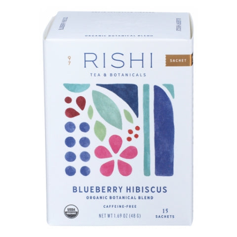 Blueberry Hibiscus Herbal Tea 15 Count (Case of 6) by Rishi Tea