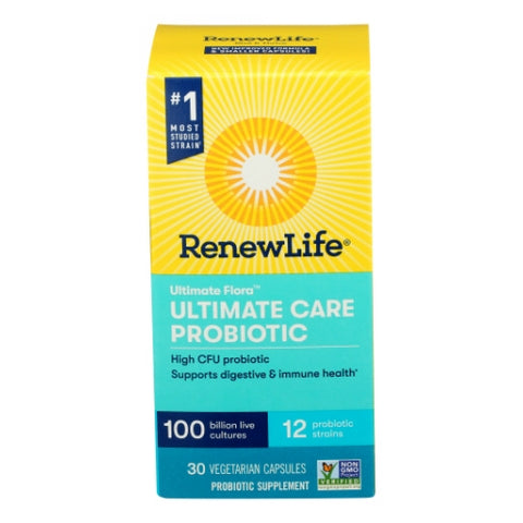 Renew Life, Ultimate Flora Ultimate Care Probiotic 100 Billion, 30 Capsules