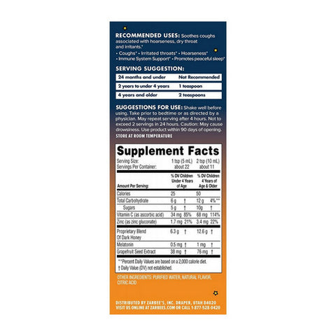 Neutrogena, Zarbee's Children's Cough Syrup with Dark Honey Night Time, 4 Oz