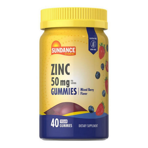 Sundance, Vitamins Zinc Vegan Gummies Natural Mixed Berry Flavor, 50 Mg, 40 Count