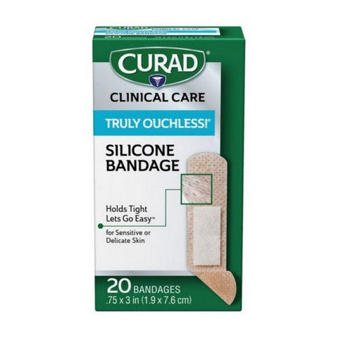 Curad, Truly Ouchless Silicone Strip Bandages, 20 Count