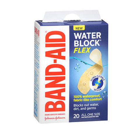 Band-Aid, Water Block Flex All One Size Adhesive Bandages, 20 Count