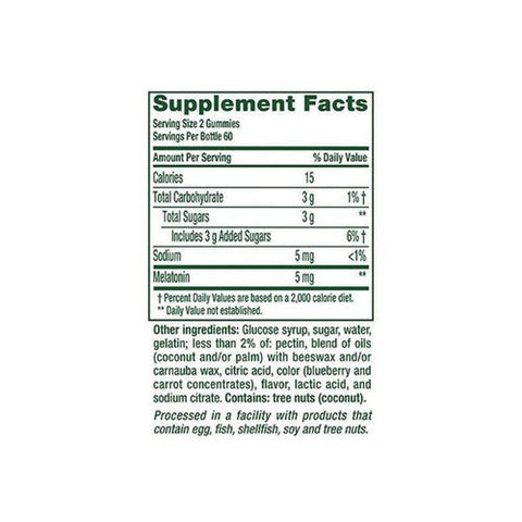 Vitafusion, Melatonin Extra Strength Gummy Natural Blackberry, 5 Mg, 120 Gummies