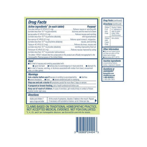 Boiron, NauseaCalm Tablets Nausea Relief-Upsets Stomach-Stomach Flu, 60 Tabs Boiron