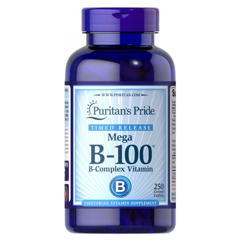 Puritan's Pride, Vitamin B-100 Complex Timed Release, 250 Caplets