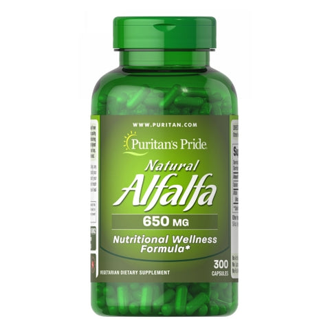 Puritan's Pride, Natural Alfalfa, 650 Mg, 300 Capsules
