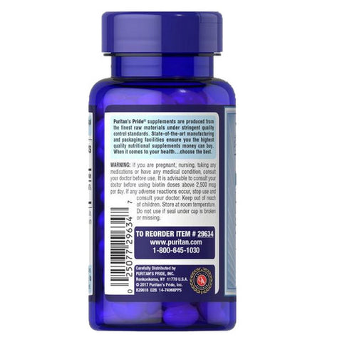 Puritan's Pride, Biotin, 5000 mcg, 60 Softgels