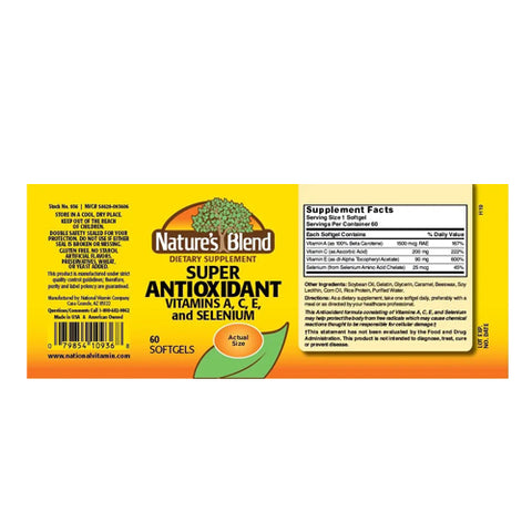 Nature's Blend, Antioxidant Super With Vitamins A/C/E, 60 Softgels