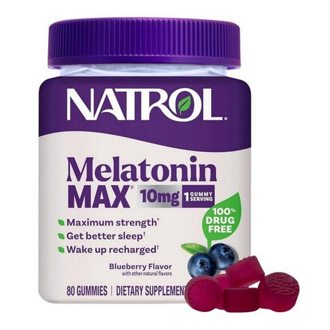 Natrol, MelatoninMax Sleep Blueberry, 10 Mg, 80 Count