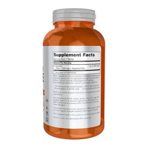 Now Foods, L-Arginine Double Strength, 1000 mg, 180 Tablets Now Foods