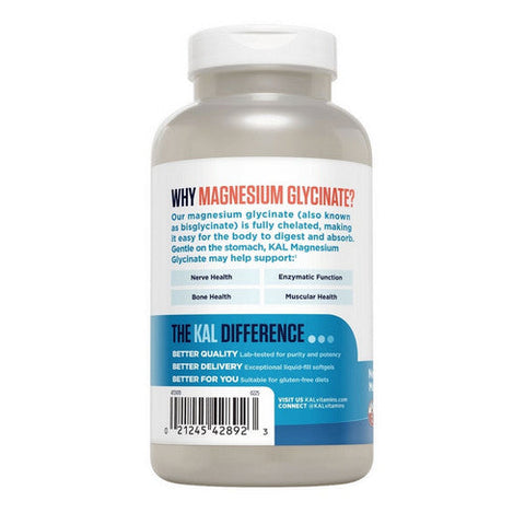 Kal, High Absorption Magnesium Glycinate, 180 Count Kal
