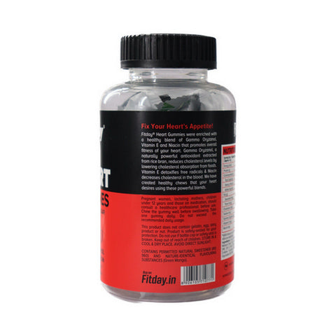 Fitday, Fitday Heart Gummies, Green Mango Flavour 30 Chewable Gummies