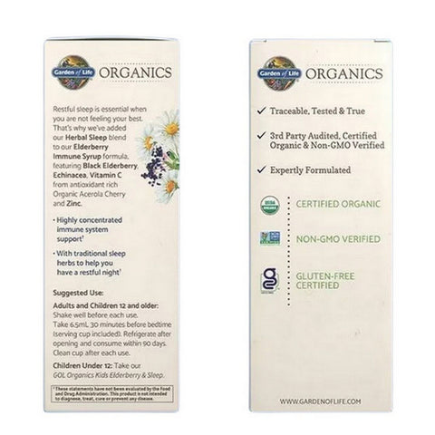 Garden of Life, Organics Elderberry and Sleep Syrup, 6.59 Oz