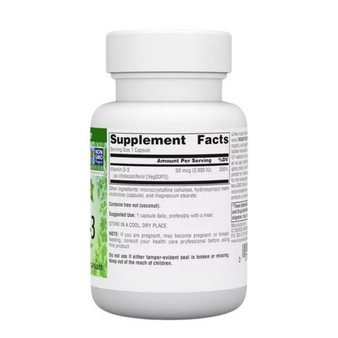 Source Naturals, Vegan True Non-GMO Vitamin D-3, 2,000 IU, 30 VegCaps