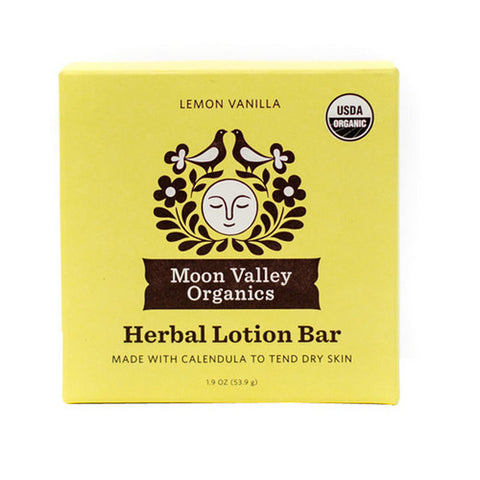 Moon Valley Organics, Herbal Lotion Bar Lemon Vanilla, 1.9 Oz