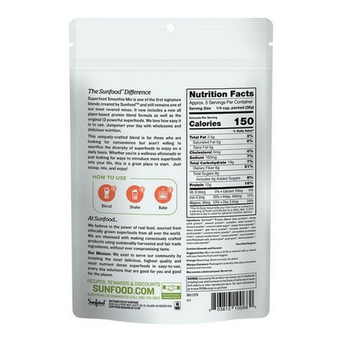 Sunfood Superfoods, Raw Organic Superfood Smoothie Mix, 8 Oz