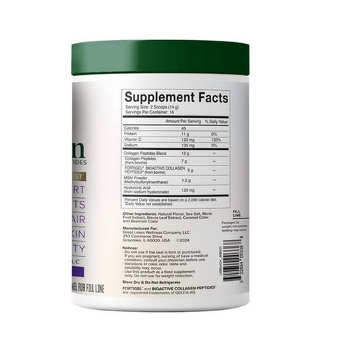 Great Lakes Wellness, Collagen Peptides Daily Joint Caramel Flavor, 8 Oz