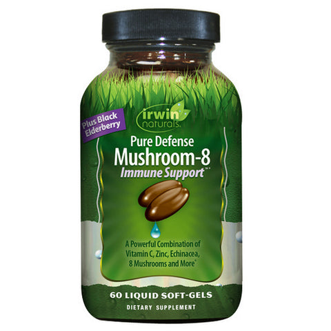 Irwin Naturals, Pure Defense Mushroom 8 Immune Support, 60 Softgels