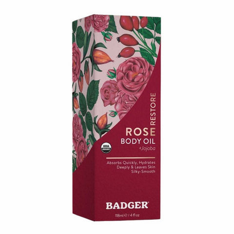 Badger Balm, Damascus Rose Body Oil, 113 Grams