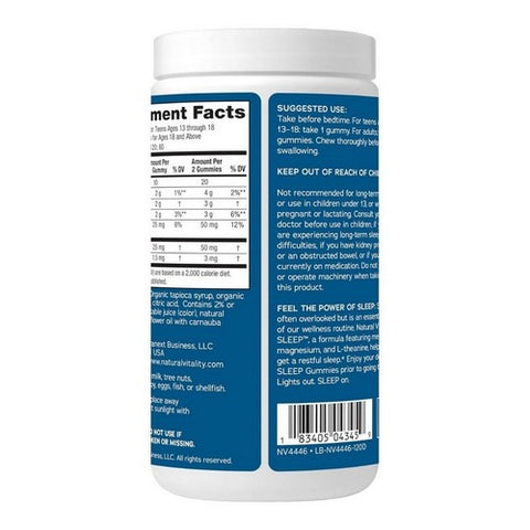 Natural Vitality, Sleep Gummies Blueberry Pomegranate, 120 Count