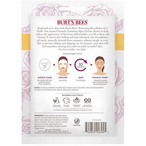 Burts Bees, Renewing Facial Mask With Rose and Vitamin E, 1 Count