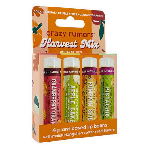 Crazy Rumors, Harvest Mix Lip Balms, 4 Count