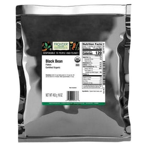 Frontier Coop, Organic Black Bean Flakes, 1 Lb