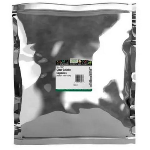Frontier Coop, Clear Gelatin 000 Capsules, 1000 Count