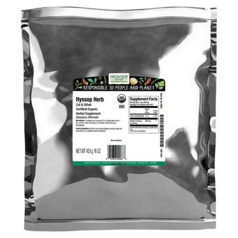 Frontier Coop, Organic Hyssop Herb Cut & Sifted, 1 Lb