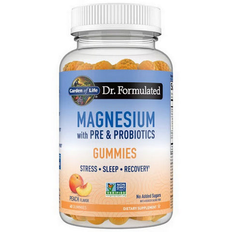 Garden of Life, Dr. Formulated Magnesium with Pre and Probiotics Peach, 60 Gummies