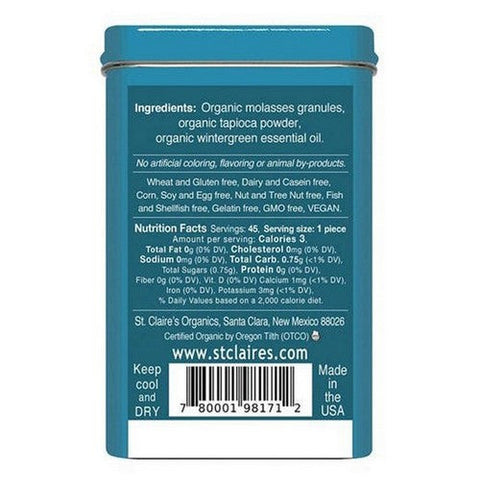 St. Claire's, Organics Winter Mints, 1.5 Oz