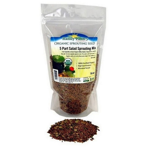 Handy Pantry, Organic Sprouting Seeds 5 Part Salad Mix, 16 Oz