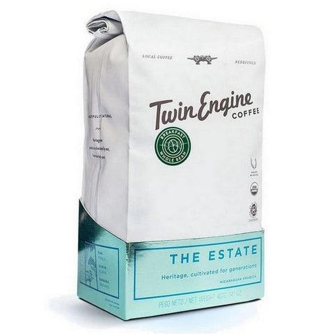 Twin Engine Coffee, Organic Estate Breakfast Whole Bean Coffee, 14 Oz
