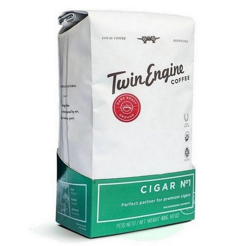 Twin Engine Coffee, Organic Cigar No 1 Dark Ground Coffee, 14 Oz