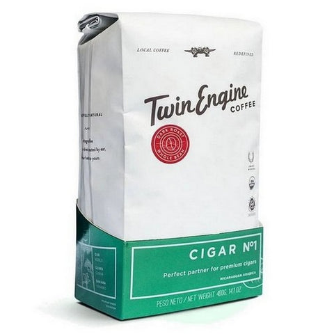 Twin Engine Coffee, Organic Cigar Dark Whole Bean Coffee, 14 Oz