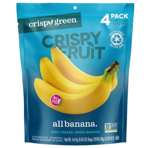 Crispy Green, All Banana Freeze Dried Fruit, 4 Count