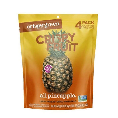 Crispy Green, All Pineapple Freeze Dried Fruit, 4 Count