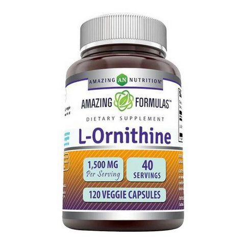 Amazing Nutrition, Amazing Formulas L-Ornithine, 1500 mg, 120 Caps