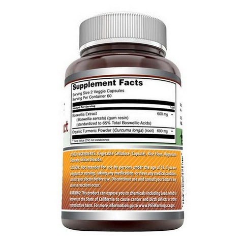 Amazing Nutrition, Amazing Formulas Boswellia with Turmeric, 600 mg, 120 VegCaps