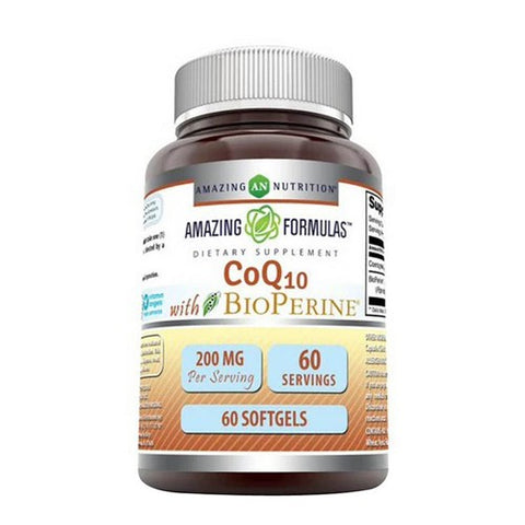 Amazing Nutrition, Amazing Formulas CoQ10 with Bioperine, 200 mg, 60 Softgels