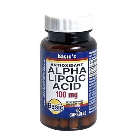 Basic Vitamins, Alpha Lipoic Acid, 100 Mg, 60 Caps