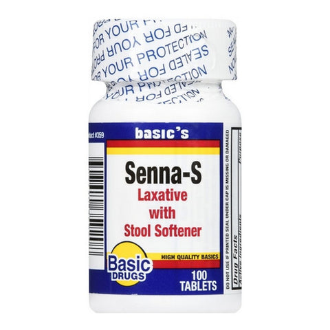 Basic Drugs, Senna-S Laxative With Stool Softener, 100 Tabs