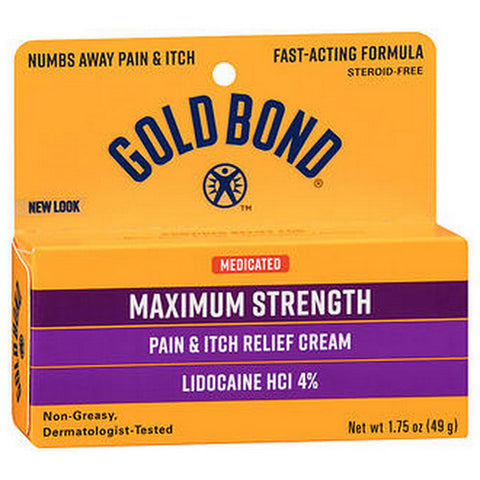 Gold Bond, Medicated Pain And Itch Relief Cream Maximum Strength, 1.75 Oz