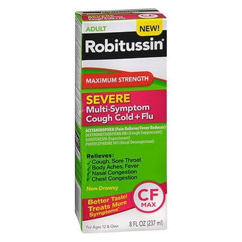 Robitussin, Severe Multi Symptom Cough Cold Plus Flu, 8 Oz