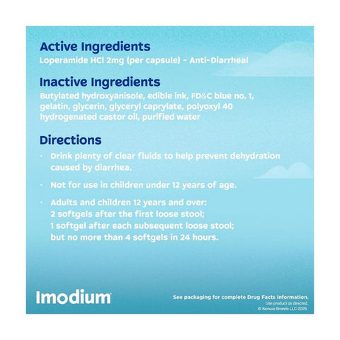 Imodium, A-D Anti Diarrheal Softgels, 12 Tablets