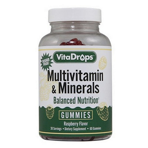 Vitadrops, VitaDrops Sugar Free Multivitamin & Minerals, 60 Gummies
