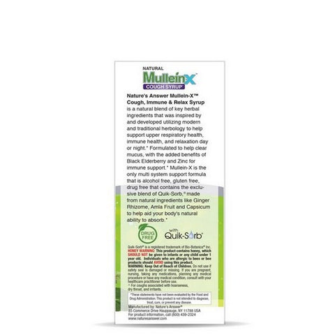 Nature's Answer, Mullein-X Cough Syrup Immune And Relax, 4 Oz